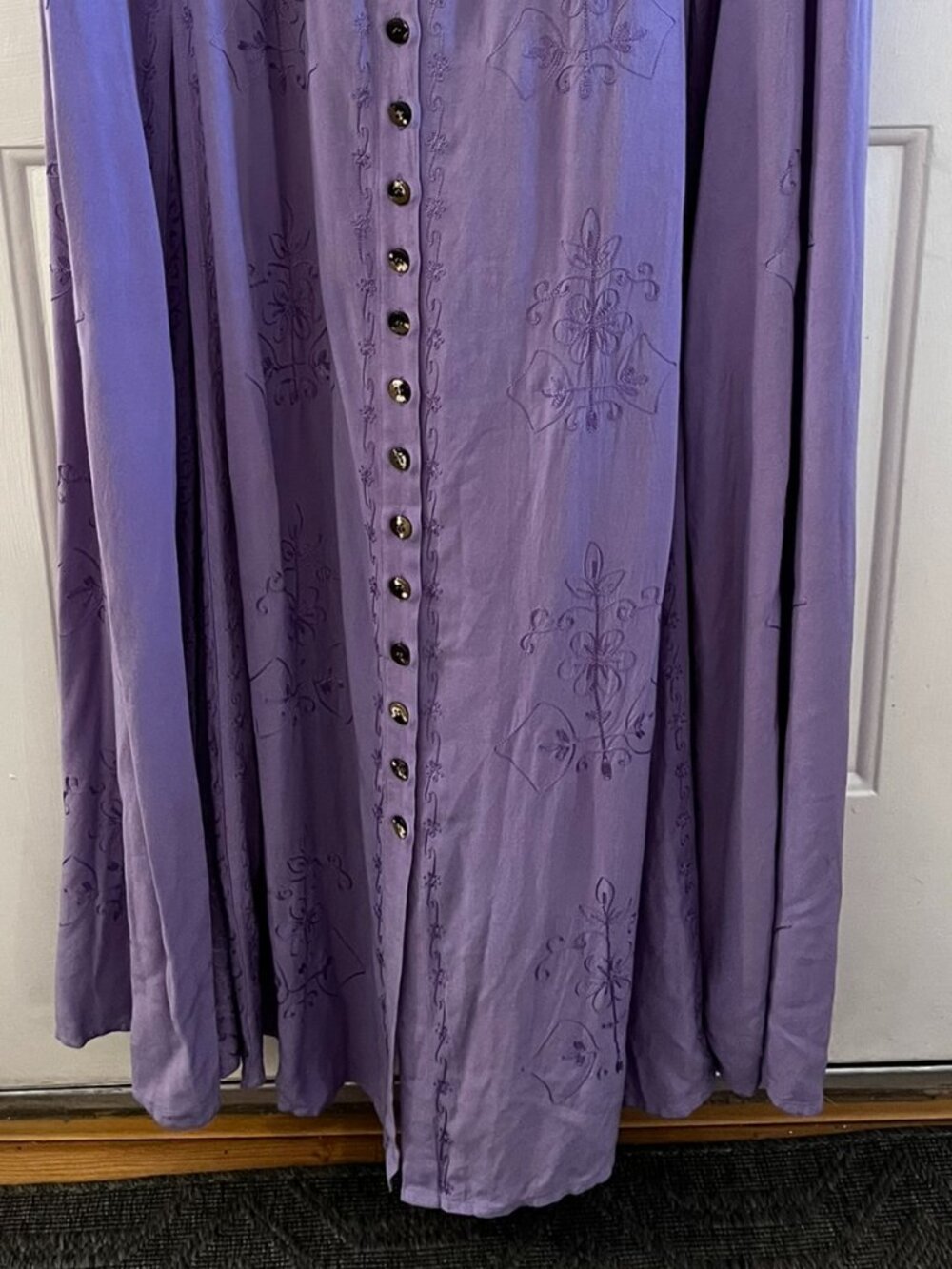 Holy Clothing Woman's Plus-Size Purple Boho Bohemian Hippie Maxi Dress Sz 5x - Picture 6 of 8